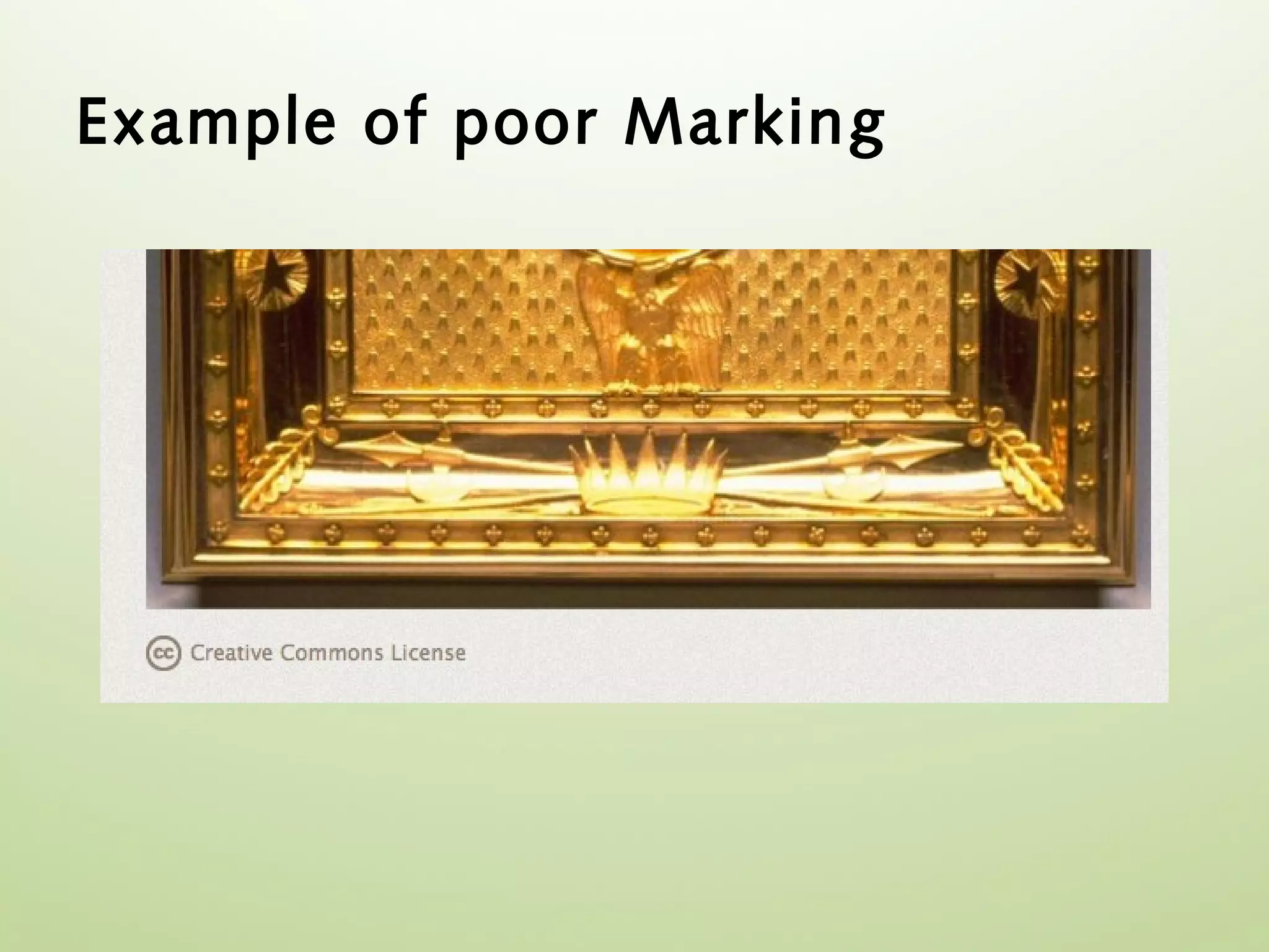 Example of poor Marking
 