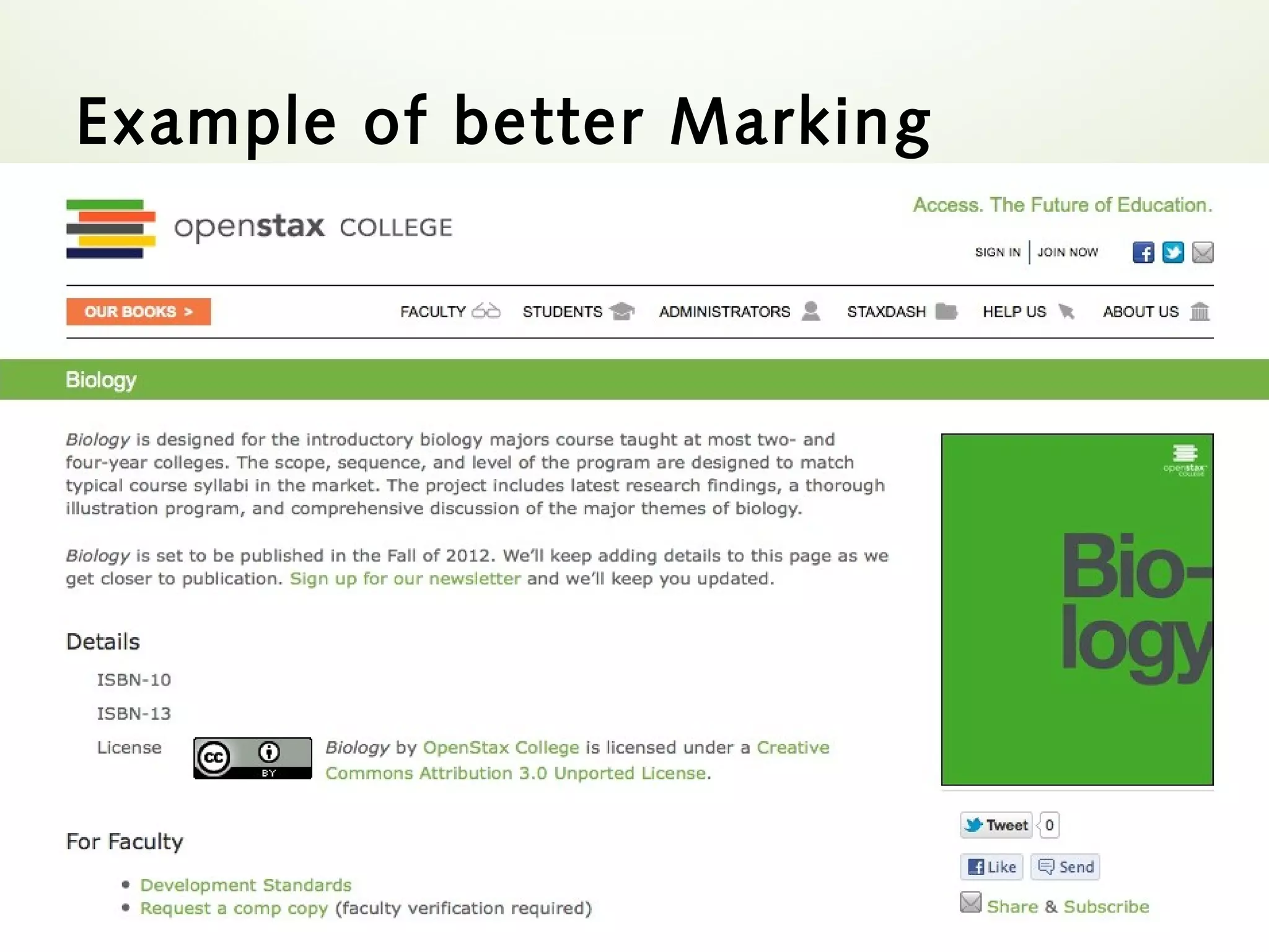 Example of better Marking
 