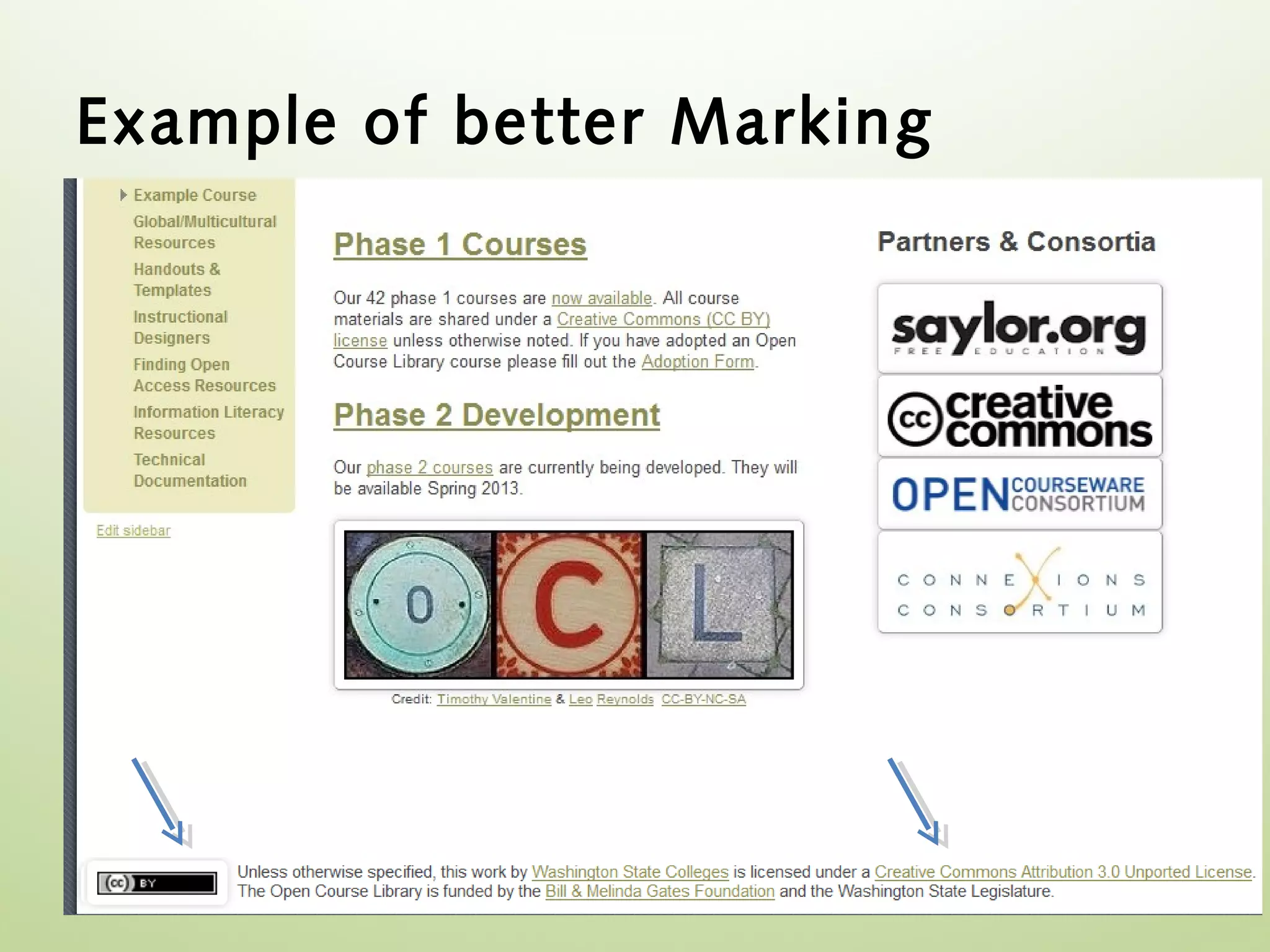 Example of better Marking
 