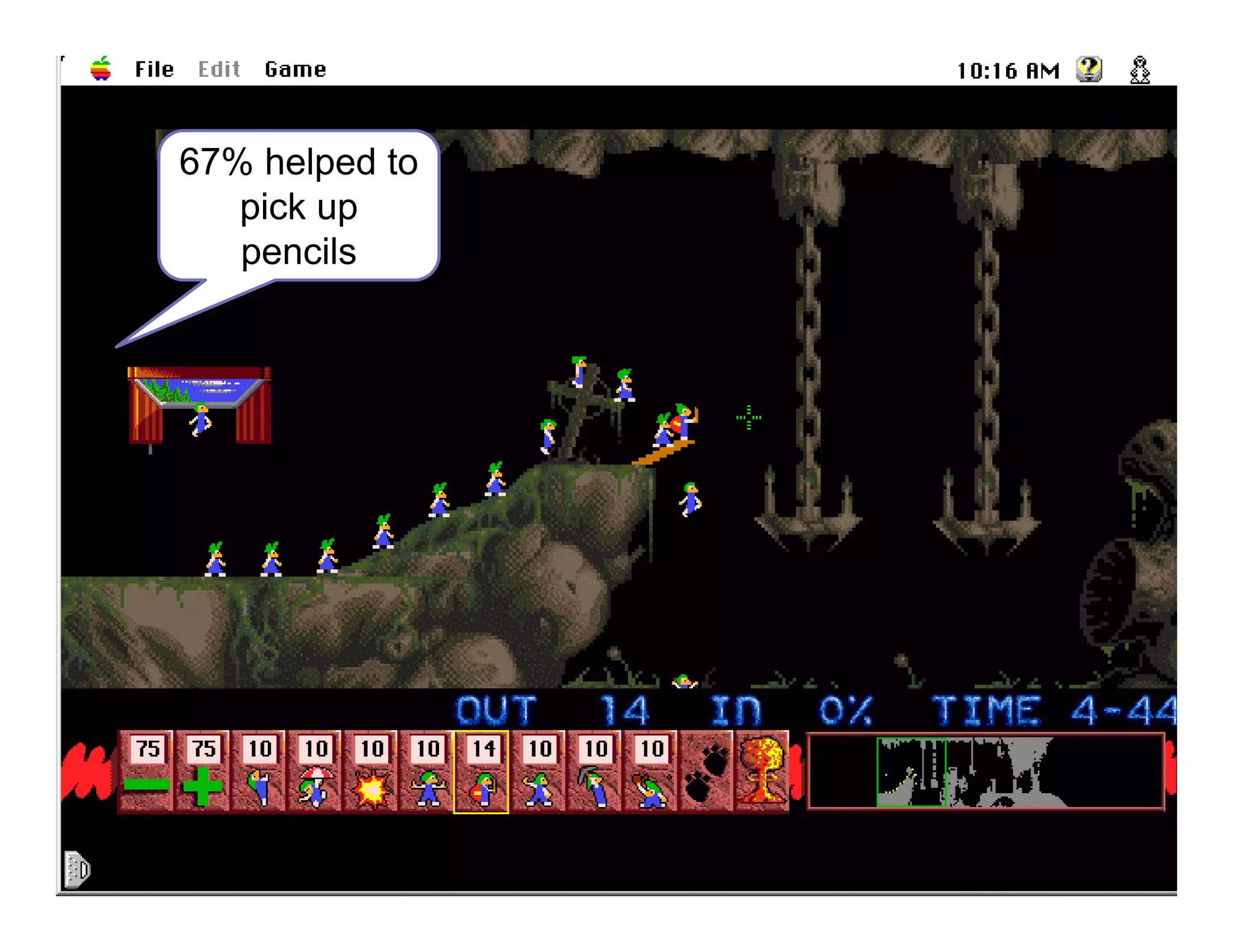 67% helped to
pick up
pencils
 