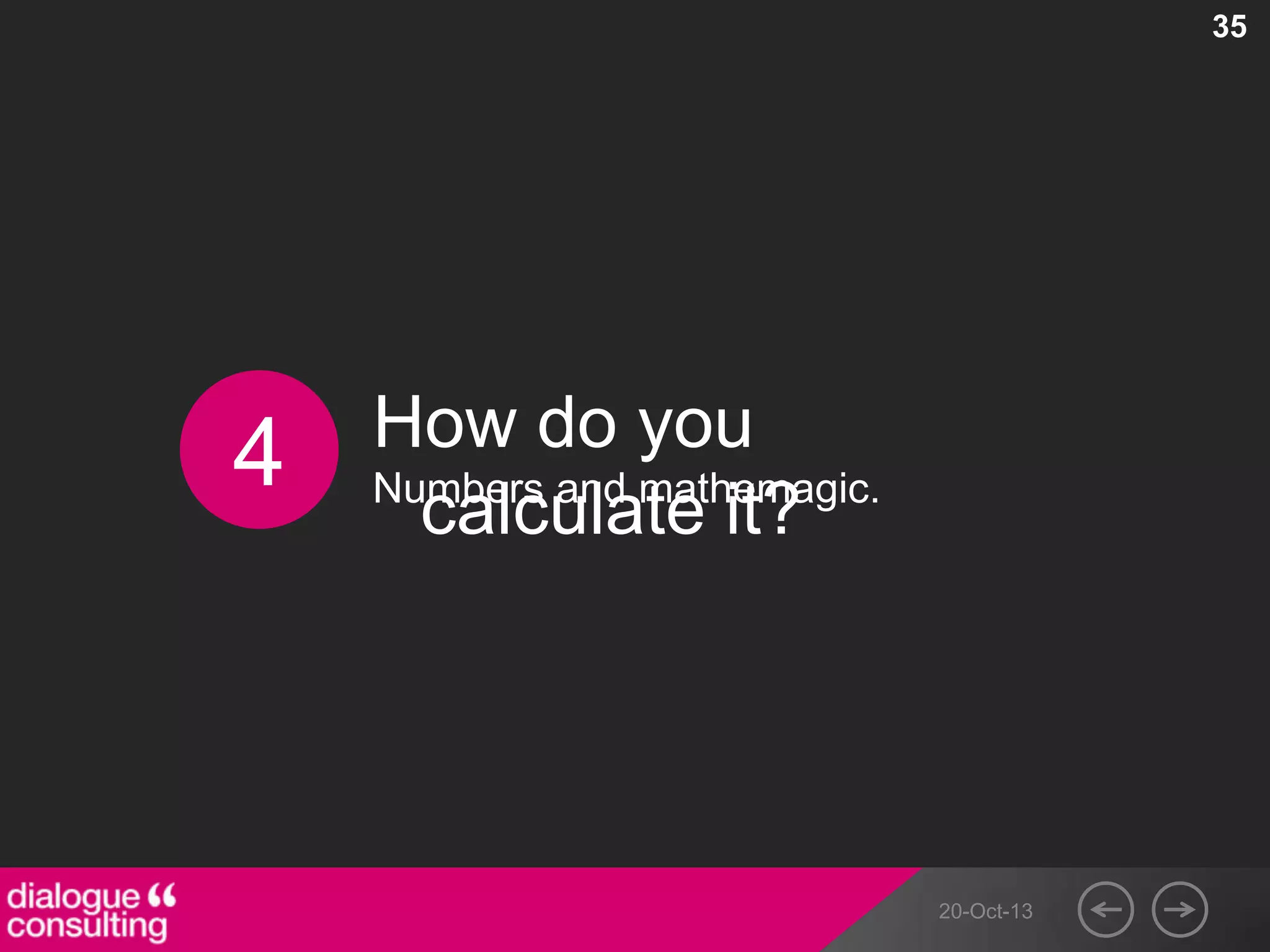 35

4

How do you
Numbers and mathemagic.
calculate it?

20-Oct-13

 