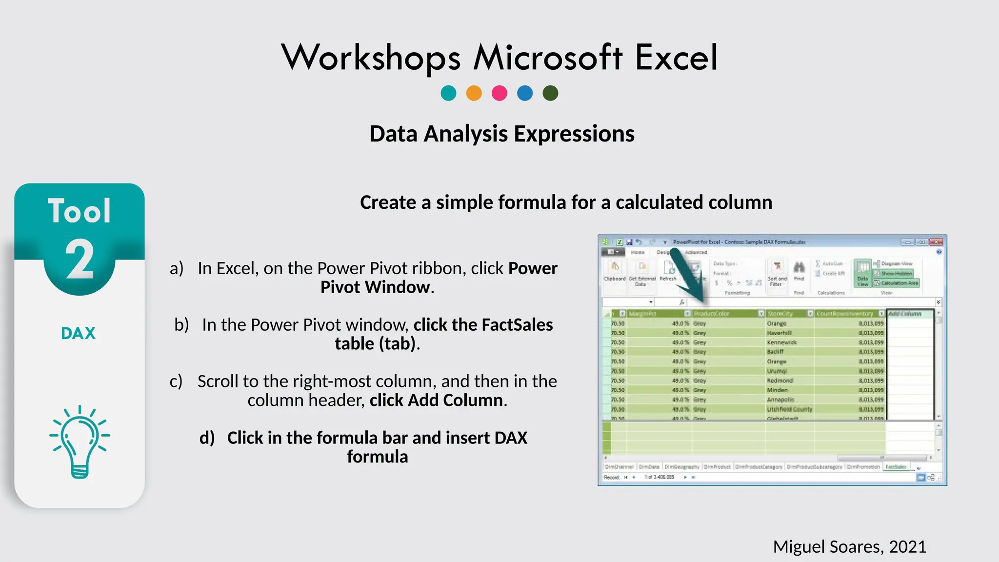 Workshops Microsoft Excel_2.6.pptx para ajuda | PPT