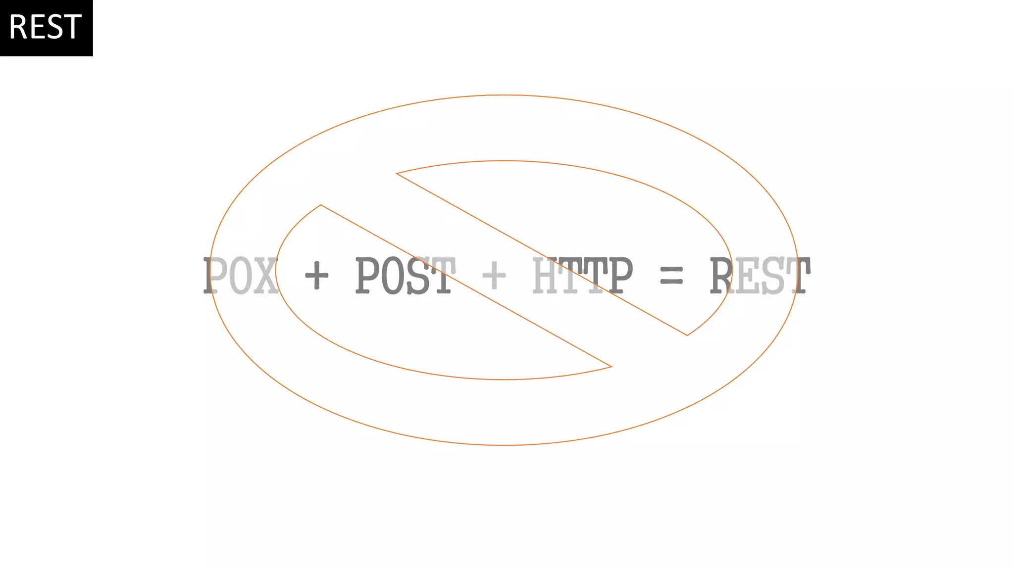 POX + POST + HTTP = REST REST 