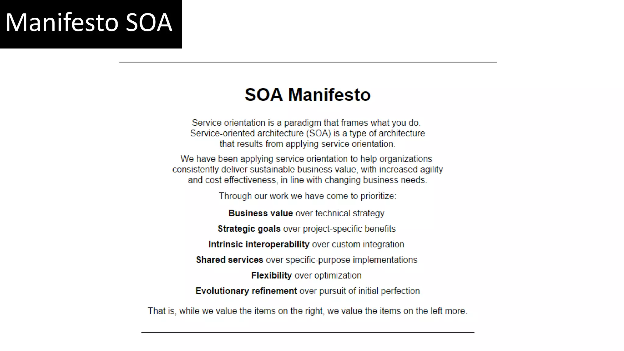 Manifesto SOA 