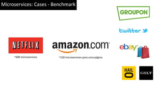Microservices: Cases - Benchmark
~600 microservices ~150 microservices para uma página
 