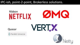 IPC-ish, point-2-point, Brokerless solutions.
Ribbon
Quasar
 
