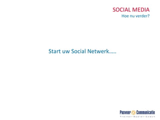 SOCIAL MEDIA Hoe nu verder? Start uw Social Netwerk….. 