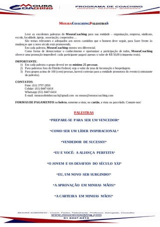 Workshops, palestras, processos