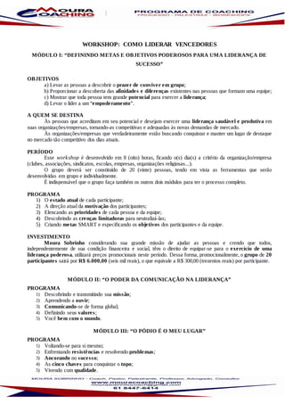 Workshops, palestras, processos