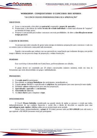 Workshops, palestras, processos