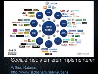 Sociale media en leren implementeren
Wilfred Rubens
http://www.slideshare.net/wrubens
 