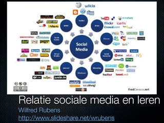 Relatie sociale media en leren
Wilfred Rubens
http://www.slideshare.net/wrubens
 