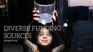 DIVERSE FUNDING
SOURCES
mitigate risk
 