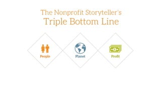 The Nonprofit Storyteller’s
Triple Bottom Line
 