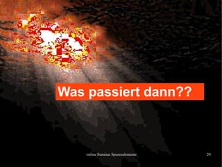 online Seminar Spurenelemente 24
Was passiert dann??
 