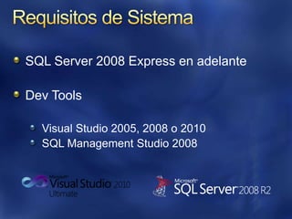 SQL y .Net (C#)UsingMicrosoft.SqlServer.Types;classMyClass{staticvoidMain(string[] args)   {	SqlGeometryMyGeometry = SqlGeometry.Point(10,20,0);System.Console.Write(MyGeometry.ToString());   }}