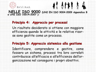 NELLE ISO 9000  (UNI EN ISO 9004:2009 Appendice B e UNI ISO 10014:2007 ):  