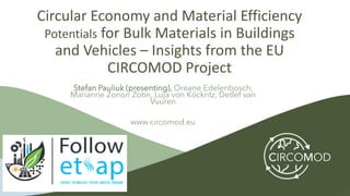 Circomod Project Circular Economy and Material Efficiency: Reducing GHG in Buildings and ...