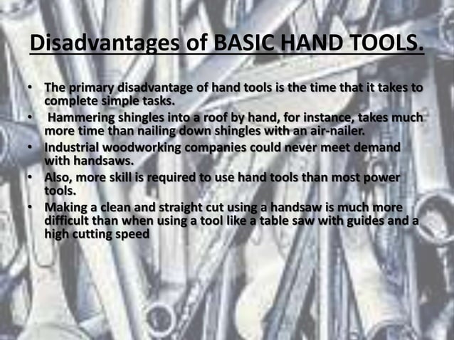 Workshop technology hand basic tools | PPTX | First Aid | Injuries