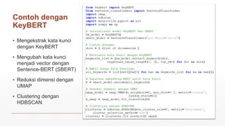 Keybert Topic Modeling and Keyword Extraction - From statistical machine ...