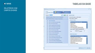 TABELAS DA BASE
RELATÓRIOS COM
CAMPOS DA BASE
 