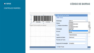 CÓDIGO DE BARRAS
CONTROLES PADRÕES
 