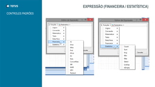 EXPRESSÃO (FINANCEIRA / ESTATÍSTICA)
CONTROLES PADRÕES
 
