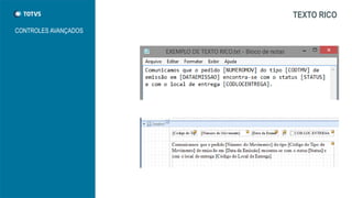 TEXTO RICO
CONTROLES AVANÇADOS
 