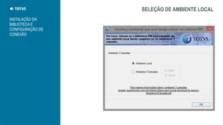 SELEÇÃO DE AMBIENTE LOCAL
INSTALAÇÃO DA
BIBLIOTECA E
CONFIGURAÇÃO DE
CONEXÃO
 