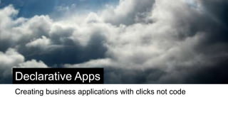 Declarative Apps
Creating business applications with clicks not code
 