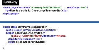 SOQL Polymorphism
List<EVENT> events = [SELECT Subject,
TYPEOF What
WHEN Account THEN Phone, NumberOfEmployees
WHEN Opportunity THEN Amount, CloseDate
END
FROM Event];
 