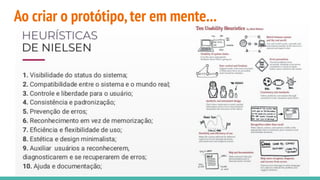 Ao criar o protótipo,ter em mente...
 