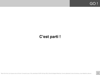 5	
  
GO !
C’est parti !
Merci	
  de	
  citer	
  ces	
  travaux	
  sous	
  la	
  forme:	
  Concevoir	
  pour	
  l'UX,	
  workshop	
  FLUPA	
  UX-­‐Day	
  2013,	
  KersIn	
  Bongard-­‐Blanchy,	
  Carine	
  Lallemand,	
  Ioana	
  Ocnarescu,	
  Jean-­‐BapIste	
  Labrune	
  
 