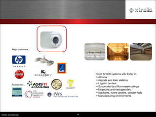68
Strictly Confidential
Awards won…
Major customers…
Over 12,000 systems sold today in:
▪ Atriums
▪ Airports and train stations
▪ Logistic centers
▪ Suspended and Illuminated ceilings
▪ Museums and heritage sites
▪ Stadiums, event centers, concert halls
▪ Manufacturing environments
 