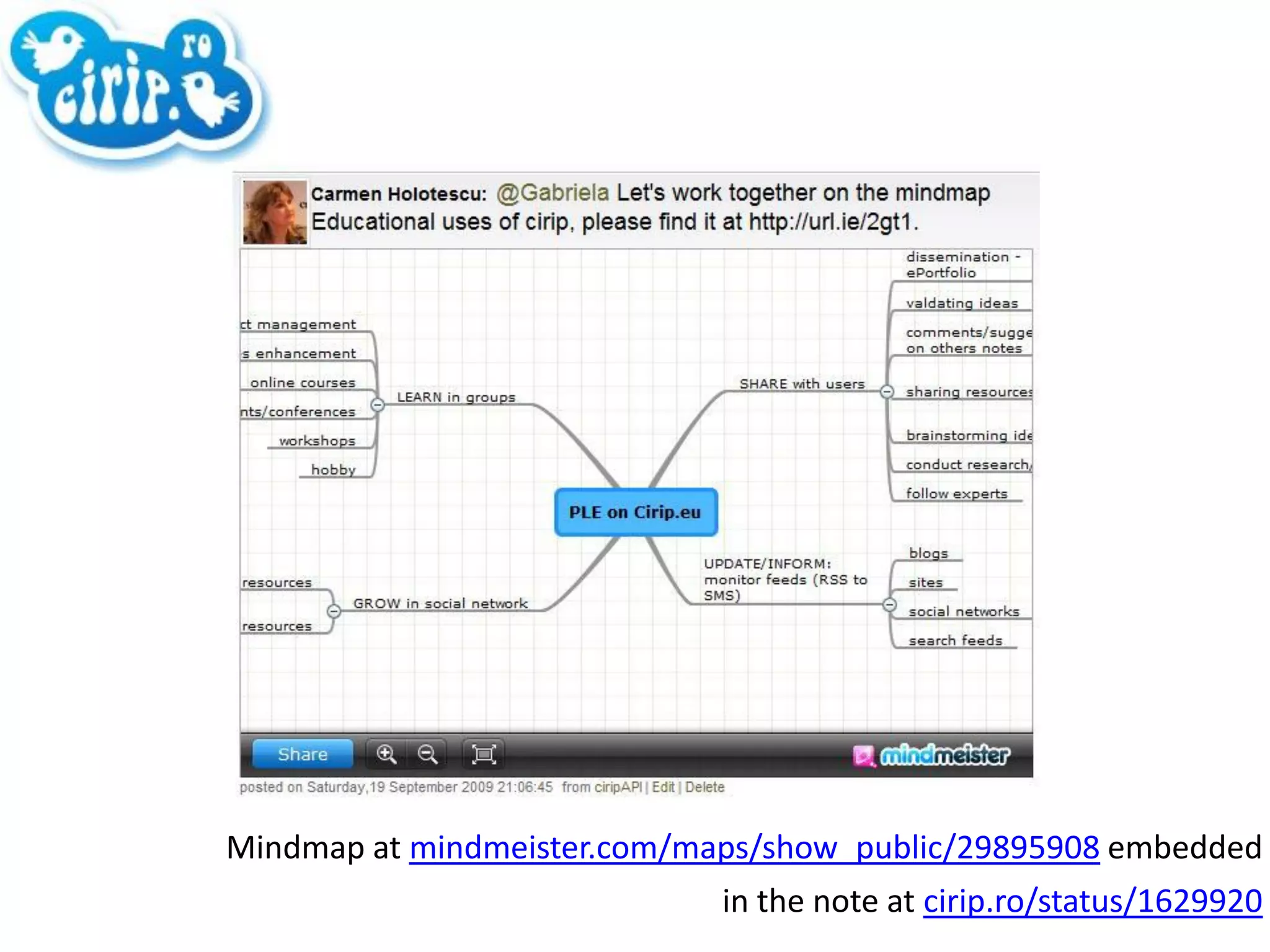 Mindmap at  mindmeister.com/maps/show_public/29895908  embedded  in the note at  cirip.ro/status/1629920   