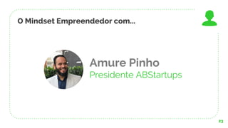 O Mindset Empreendedor com...
23
Amure Pinho
Presidente ABStartups
 