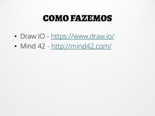 • Draw IO - https://www.draw.io/
• Mind 42 - http://mind42.com/
 