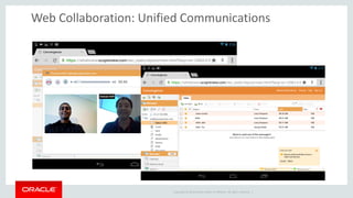 Copyright © 2014 Oracle and/or its affiliates. All rights reserved. | 
Web Collaboration: Unified Communications  