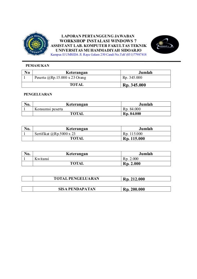 Contoh Lpj