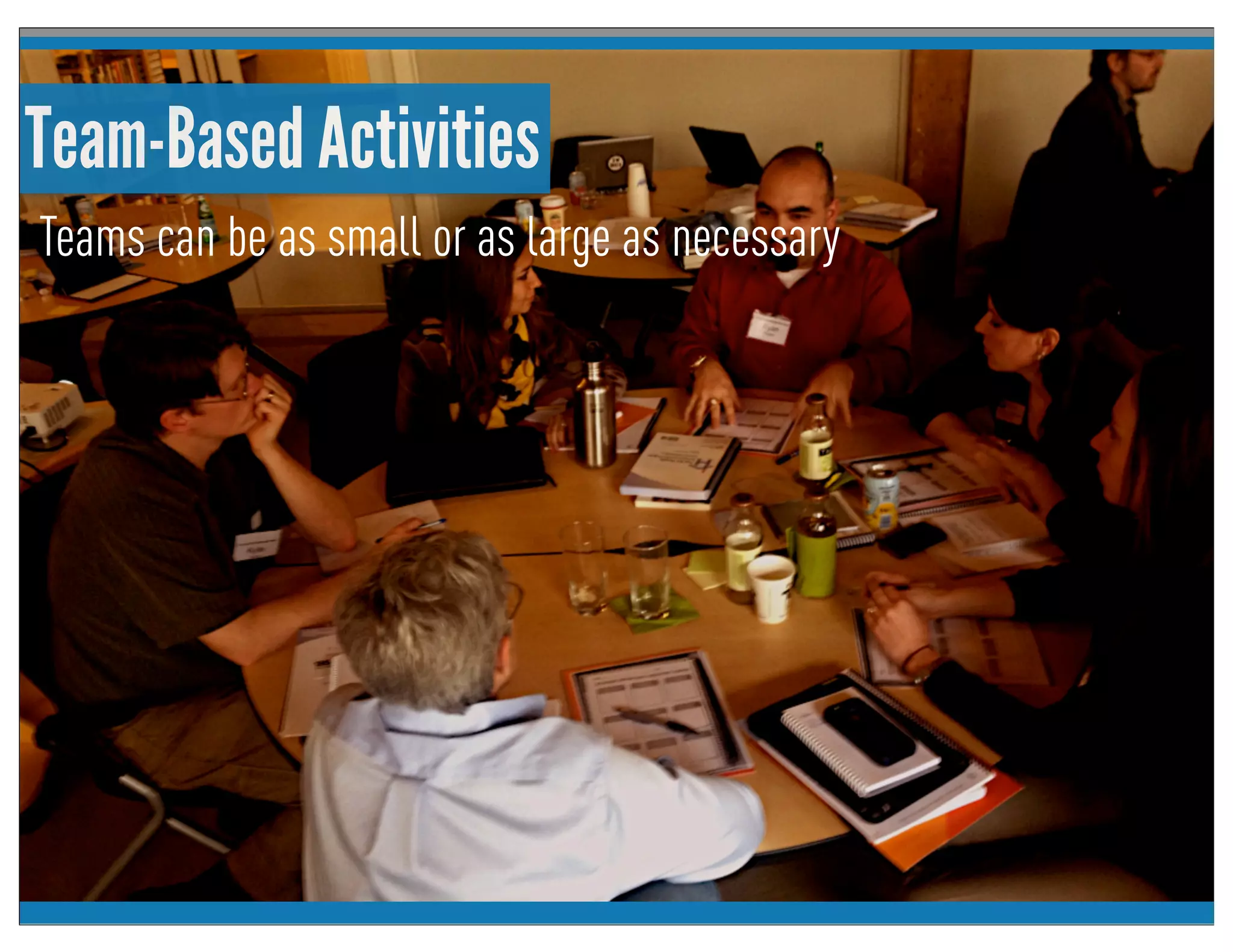 Team-Based Activities
Teams can be as small or as large as necessary
 