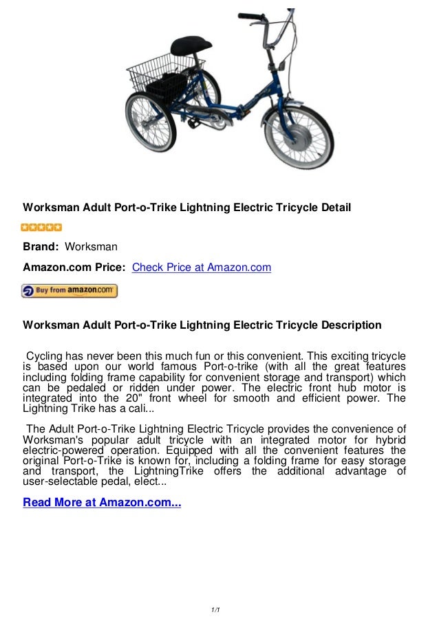 worksman electric tricycle for adults