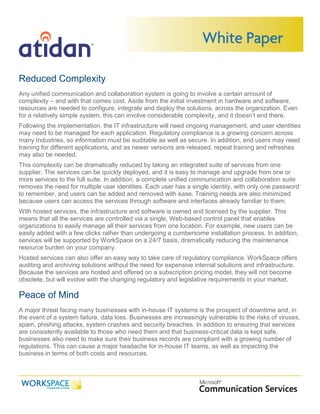 WorkSpace - Unified Communications White Paper - From Atidan | PDF