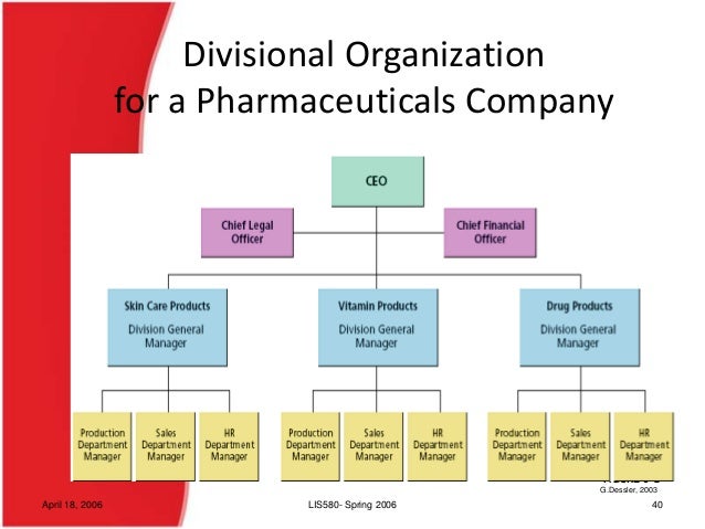 Pharmaceutical Company Organizational Chart