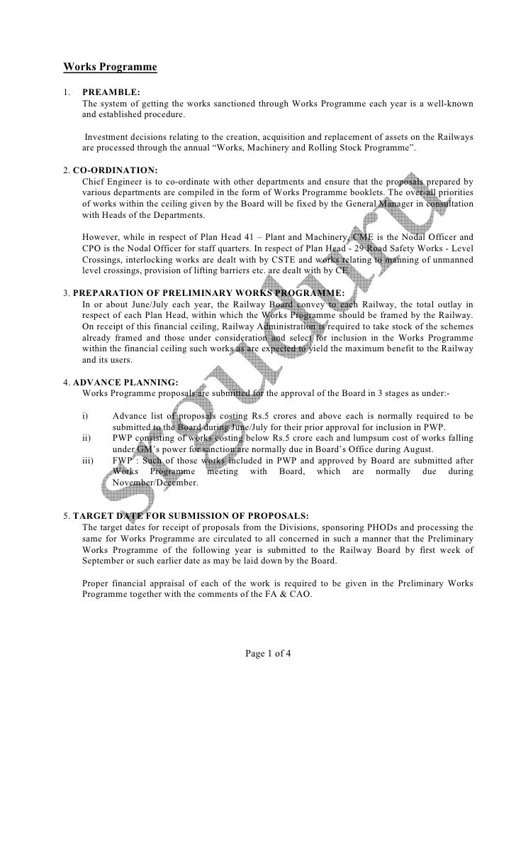 Works programme