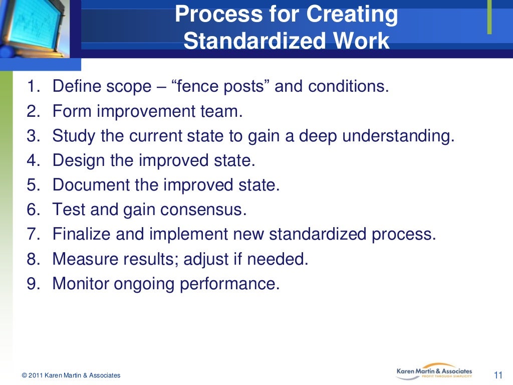 Process for Creating Standardized Work