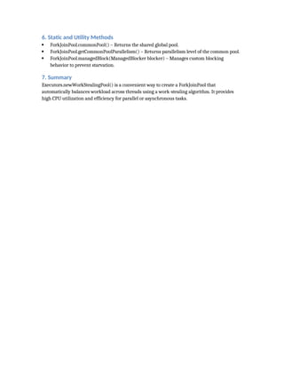 WorkStealingPool about the work stealing pool | DOCX