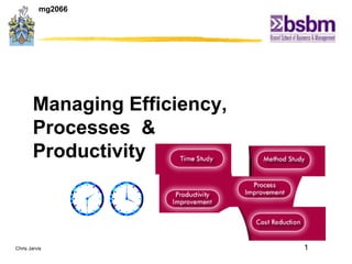 Managing Efficiency, Processes  & Productivity 