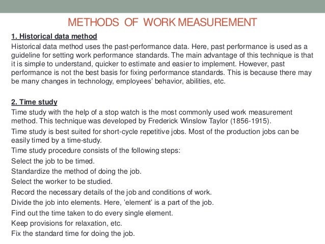 Work design and measurement picture