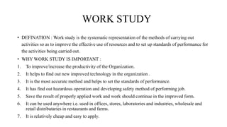 Work study construction management | PPTX