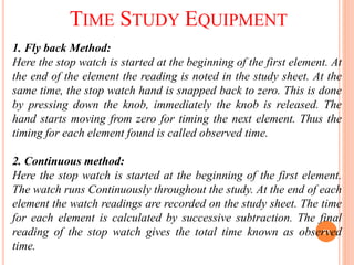 Stop Watch Method Study Work Study idea and its classification and description.pdf